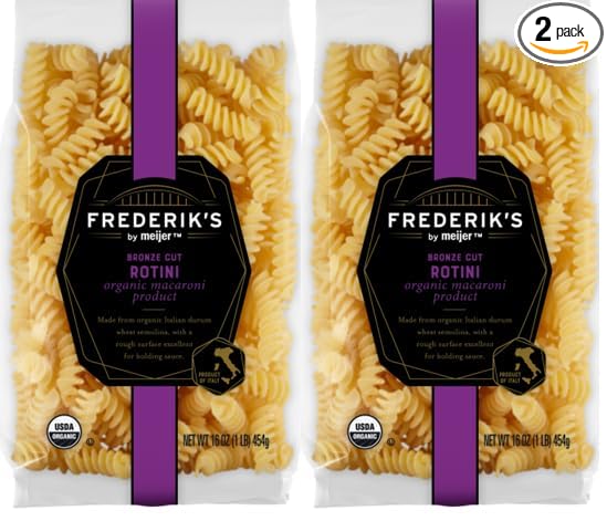 Bronze Cut Organic Macaroni Product Rotini Pasta (Pack Of 2 Bags) 16 oz. Each Bag