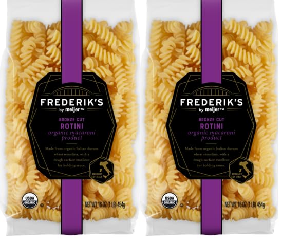 Bronze Cut Organic Macaroni Product Rotini Pasta (2 bags 16 oz. each)