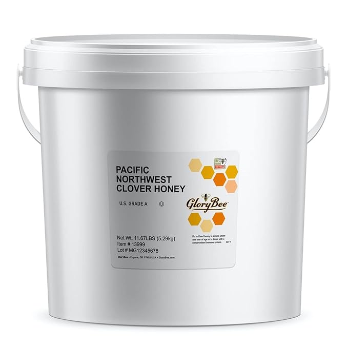 Glorybee Pacific Northwest Clover Honey 100% US Grade A Honey 11.67 lb Bulk Pail
