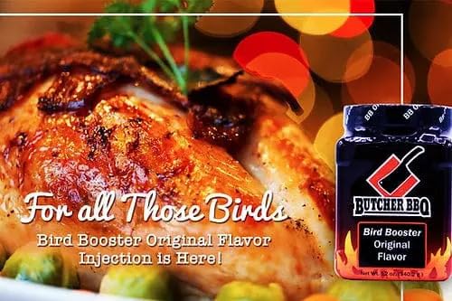 Butcher BBQ | Bird Booster Original Flavor Injection | Moisture and Flavor for Poultry Injections | Fast and Easy Turkey Injection