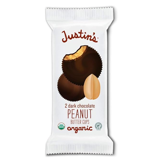 Justin's Dark Chocolate Peanut Butter Cups  1.4 Ounce (Pack of 12)