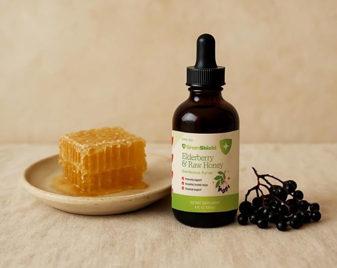 SPRIGS Elderberry &amp Raw Honey Syrup 4oz with Raw Honey – Immune Support Blend with Elderberry Echinacea &amp Propolis – Family Friendly Immune Support Daily Wellne Syrup