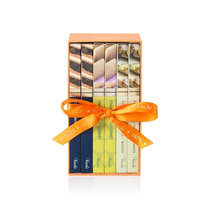 Venchi - Bundle of 6 White Chocolate with Salted Nuts and Cremino Bars 22.57 oz - Gluten Free - Family Pack