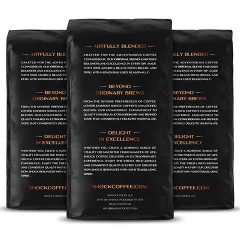 Shock Coffee Whole Bean The Strongest Caffeinated All-Natural Coffee Up to 50% more Caffeine. 3 LB