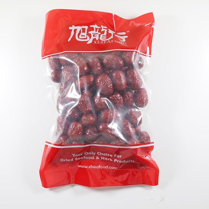Xlseafood Nature Organic Dried Chinese Jujube Dates Large Size 3lb 旭龙行特级中国西北产 有机大红枣 无硫无添加(3lb)