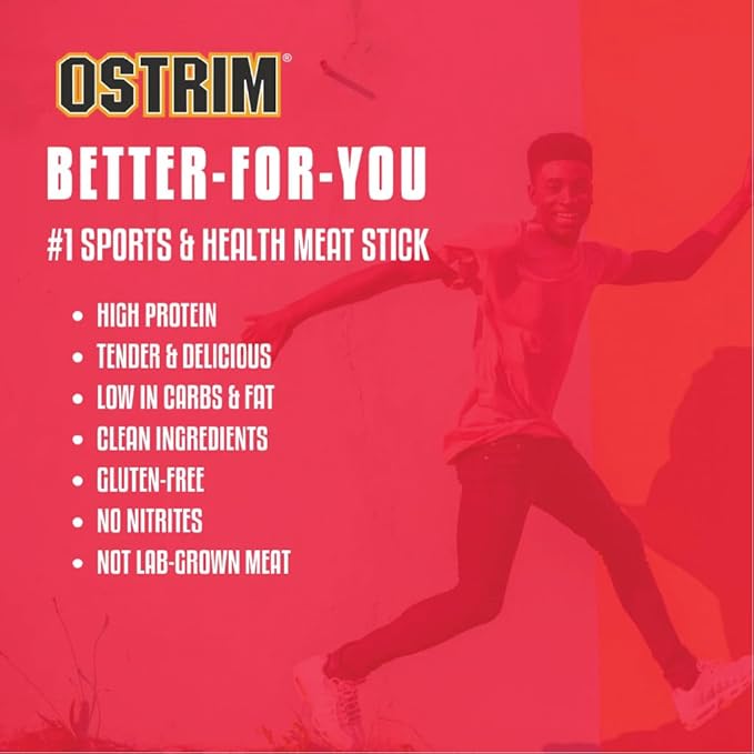 Ostrim (1.5 oz) Beef &amp Elk Snack Sticks Habanero Flavor High Protein 12g Low Carb Gluten-Free No MSG No Nitrates Keto &amp Paleo-Friendly (Pack of 10).