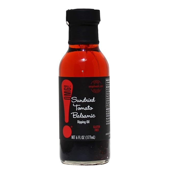 OMG! Gourmet Sundried Tomato Balsamic Dipping Oil | As found in Pike Place Market (Delicious Perfect for breads veggies salads and marinades) 177ml/6oz