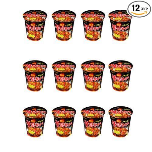 Spicy Chicken Roasted Cup Noodles (x 12 Cups) Spicy Chicken Cup Ramyun Korean Noodle Ramen BULDAK BOKKEUM MYUN by Samyang Ramyun