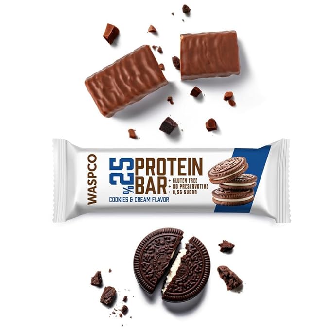 (12 Count) Protein Bars COOKIES AND CREAM Gluten Free with 9g Protein and 0.5g Sugar36 G
