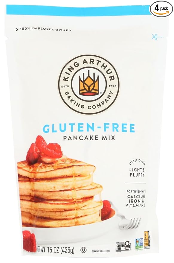 King Arthur Flour Gluten Free Pancake Mix 15 oz (Pack of 4)