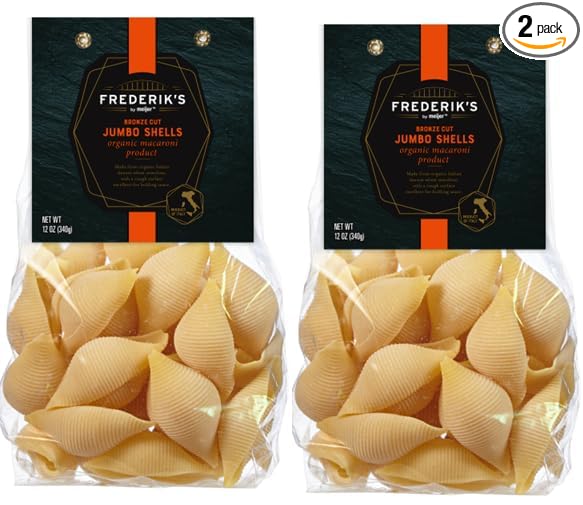 Jumbo Shells Bronze Cut Pasta Macaroni Product (2 Bags 12 oz. each)
