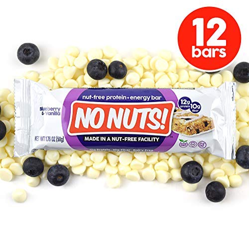 No Nuts! Blueberry &amp Vanilla Protein Bars – Nut-Free &amp School-Safe | 12g Plant Protein Vegan Gluten-Free Non-GMO Organic Kosher | 12 Count