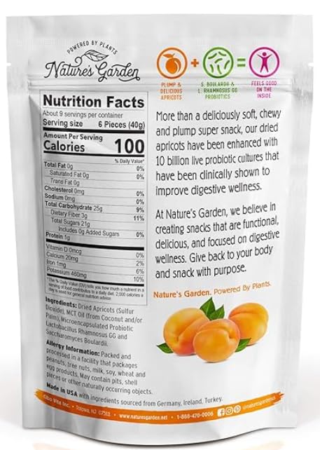 Natural Probiotic Dried Apricots No Added Sugar 40 oz