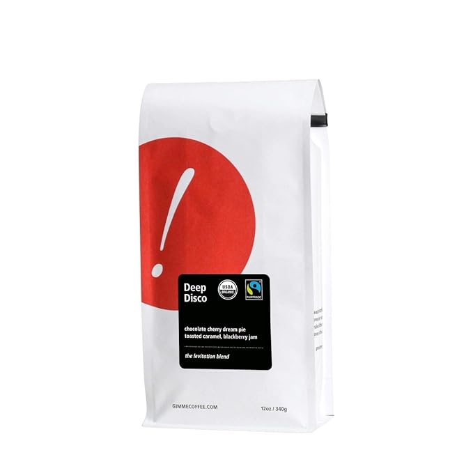 Deep Disco Blend - Certified Fairtrade Organic - Roasted by Gimme! Coffee - Freshly Ground Coffee - 12 Ounce Bag
