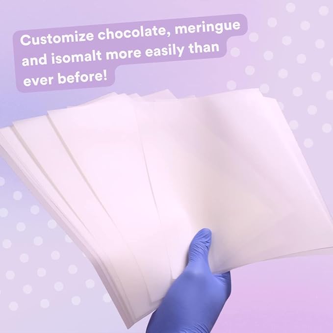 paper2eat edible Miracle Transfer Sheets (formerly Chocolate Transfer Sheets) 8.5“ x 11” – 100 count – For Edible Paper Printers