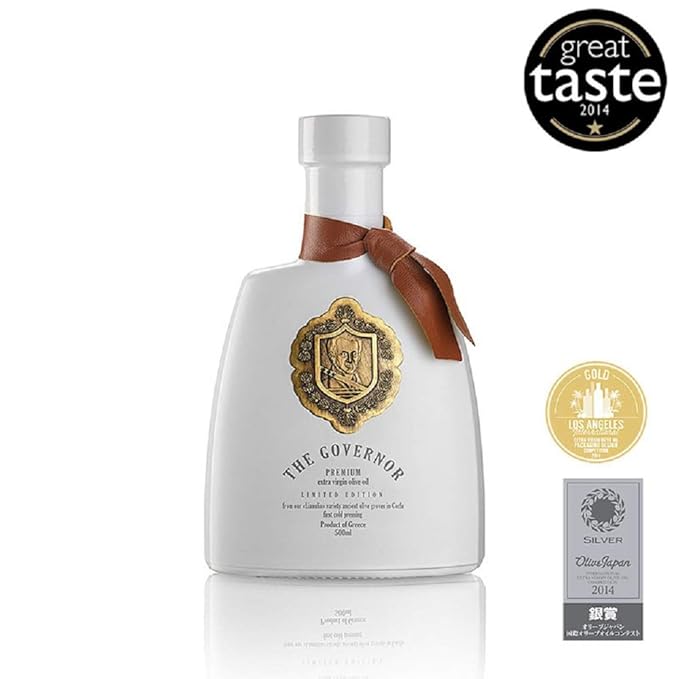 The Governor Limited Edition Extra Virgin Olive Oil - Unfiltered Cold-Pressed Early Harvest Single Origin - Peppery Robust Spicy Notes - Packed with Polyphenols Oleocanthal Antioxidants 500ml