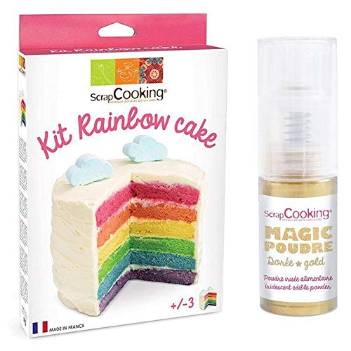 Rainbow cake kit + Golden edible powder