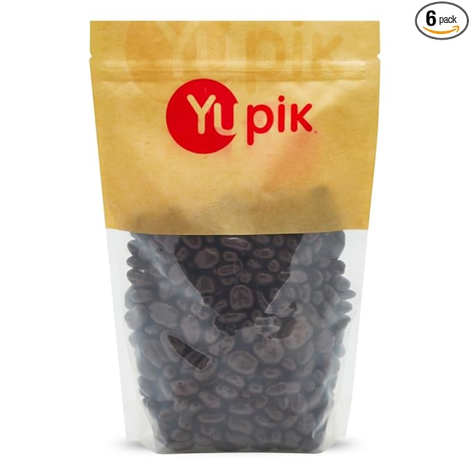 Yupik Dark Chocolate Pecans 60% Cacao 2.2 lb (35.2 oz)  Pack of 6 Kosher Chocolate Nuts Pecans Dipped in Rich Dark Chocolate Crunchy &amp Smooth Chocolate Candy Sweet Snack Ideal for Baking