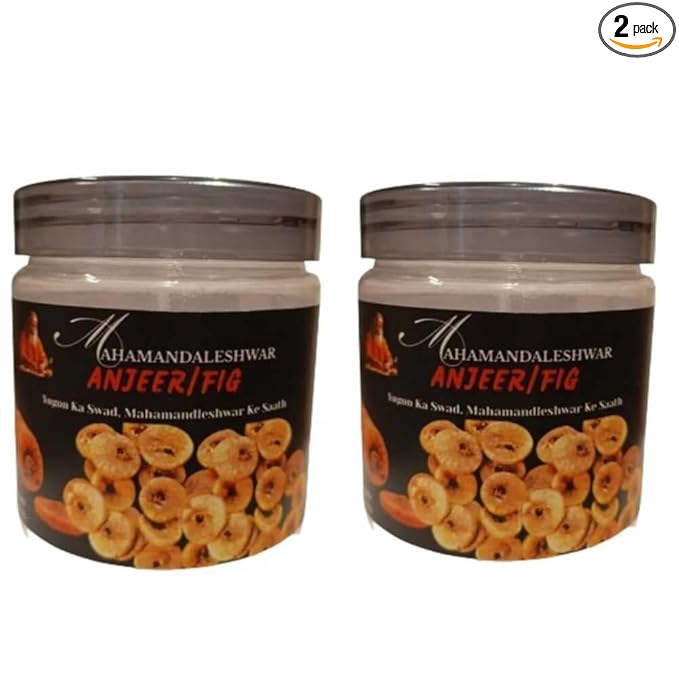 Mahamandaleshwar Premium Dried Figs/Anjeer – 2 x 250g | Handpicked Soft &amp Sweet | Authentic Indian Taste &amp Aroma | Spiritual &amp Pure