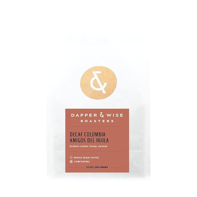 Decaf Colombia Amigos del Huila - Roasted by Dapper &amp Wise - Whole Bean Coffee - 5 Pound Bag
