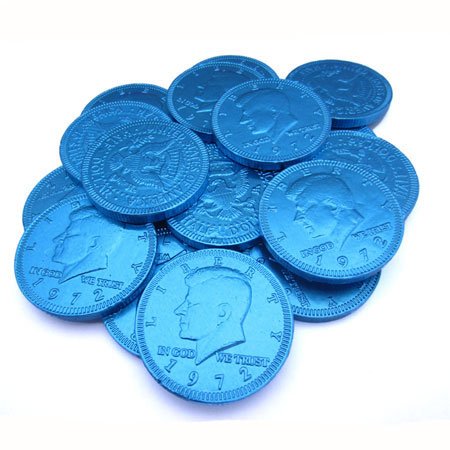 Fort Knox Milk Chocolate 1.5-inch Coins - Blue Foil 1 lb
