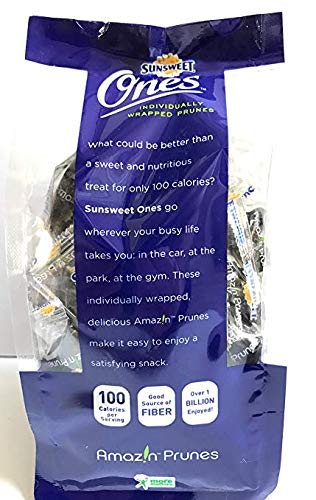 Sunsweet Ones Individual Pitted Prunes - 2 PACKS (12 oz each) of Individually Wrapped Dried Prunes PLUS Our Prune Recipe E-Book (Downloadable)