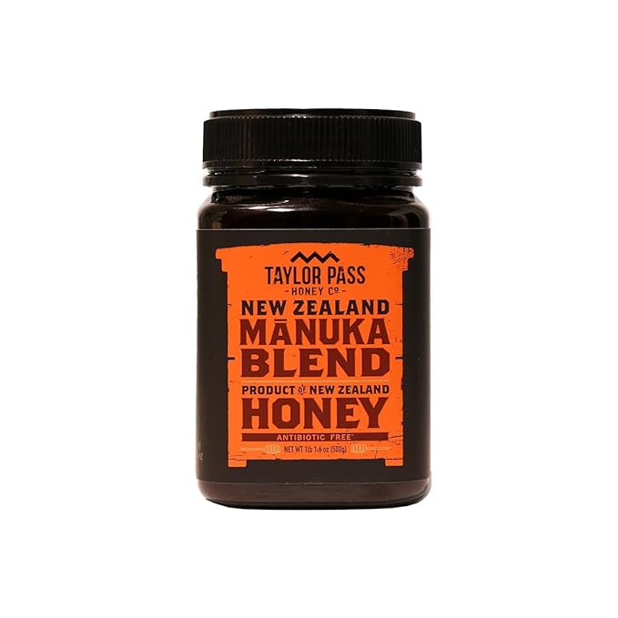 Taylor Pass Honey Co Manuka Honey Blend | Non-GMO New Zealand Honey in BPA-Free Jar | Sustainable Manuka Honey Blend |1lb 1.6oz