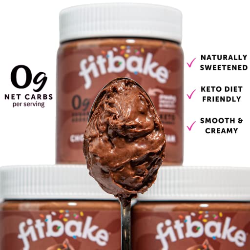 FitBake Yellow Cake Baking Mix and Chocolate Frosting | 0g to 2g Net Carbs Per Serving | Keto Friendly Low Carb Food | Naturally Sweetened Keto Snacks | Gluten Free Desserts | No Added Sugar