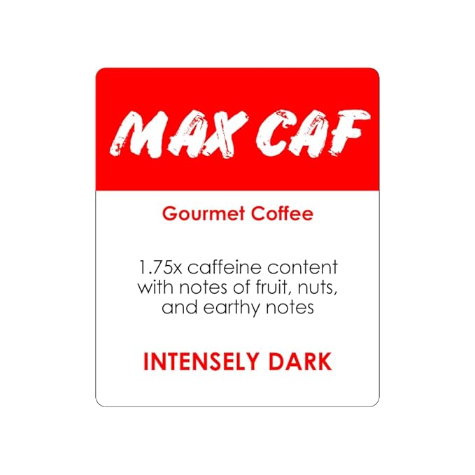 Donut Café Max Caf - Bold &amp Powerful High Caffeine Intensely Dark Roast Coffee Pods – For Keurig K Cup Brewers – Certified Non-GMO Gluten-Free Kosher – 1.5X Caffeine – 80 Count