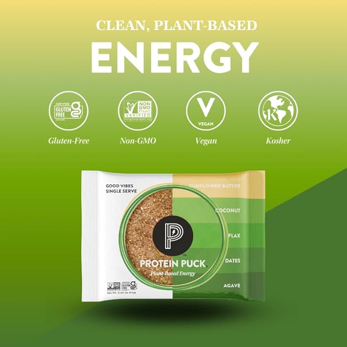 Protein Puck Bar Good Vibes Sunflower Butter 2.25 oz (Pack of 16)