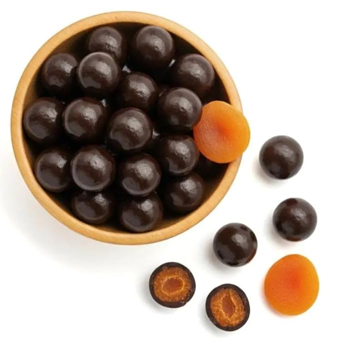 NY Spice Shop Dark Chocolate Apricots - 2 Pound Bulk Sweet &amp Crunchy Chocolate Snack - Chocolates Apricot Treats for Festive Parties Dessert Topping Celebration Tables &amp Gifts