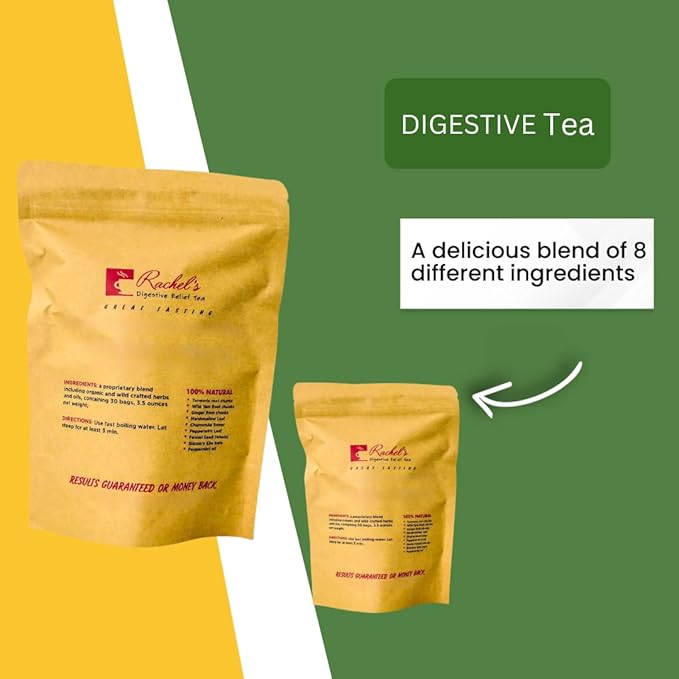 Rachel's Tea: Turmeric Wild Yam Ginger Marshmallow Chamomile Peppermint Fennel Slippery Elm: 30 bags 60 cups
