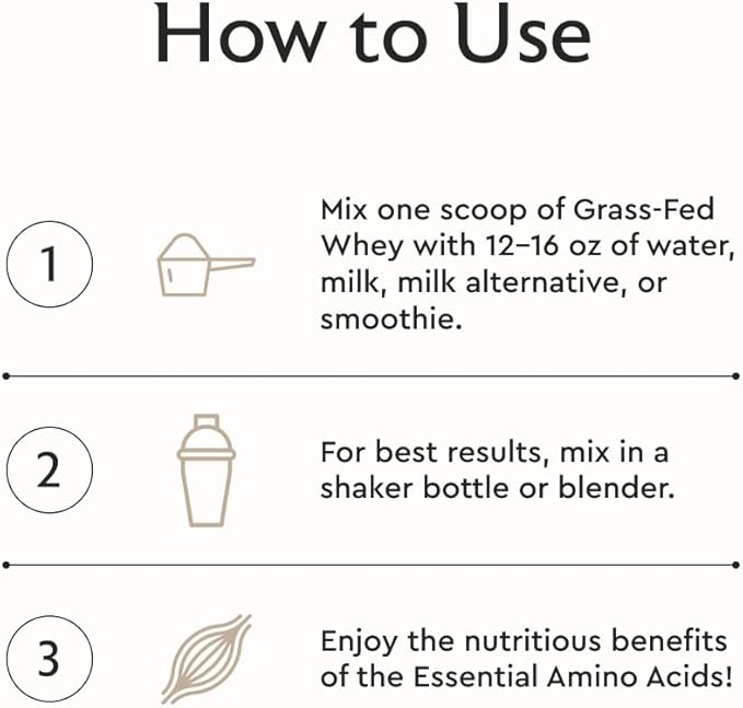 Alaya Naturals - Grass Fed Whey Protein Powder - Vanilla Flavor All Natural Hormone Free - 20g Protein per Serving - Non-GMO rBGH Free Gluten Free - Great Source of BCAA