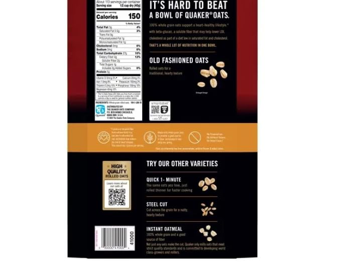 Whole Grain-old Fashion-Rolled Oats 10 lbs (1 Pack)