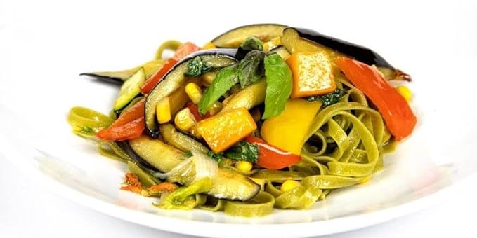 Fettuccine With Spinach (Pack of 4) - Italian Fettuccine Pasta Agli Spinaci From the region of Di Campofilone- Imported Italian Egg Pasta- 8.8 ounces / 250 grams