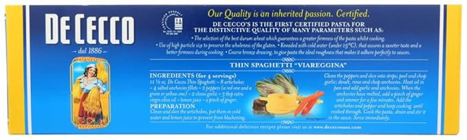 De Cecco Spaghettini Pasta 16 Ounce -- 20 per case.