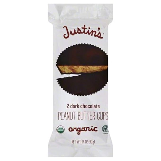 Justin's Dark Chocolate Peanut Butter Cups  1.4 Ounce (Pack of 12)