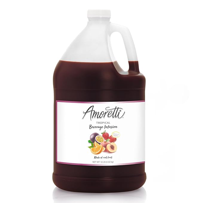Amoretti - Tropical Beverage Infusion - Drink Mix &amp Water Enhancer with Pump for Flavoring Cocktails Waters Teas and other Beverages Preservative Free