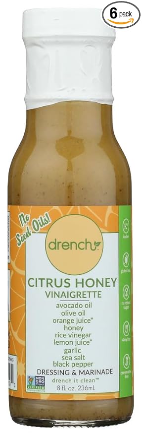 Drench Dressing Marinade Citrus Honey Vinaigrette 8 oz (Pack of 6)