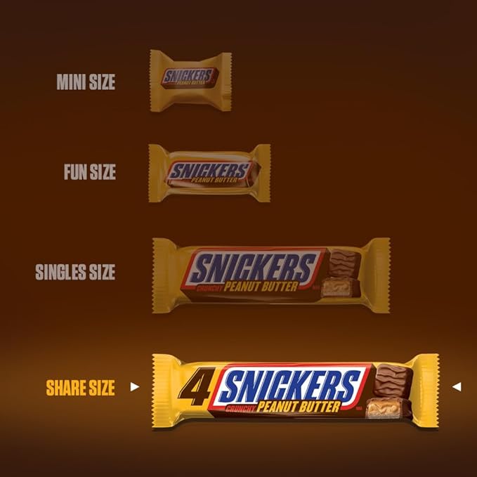 SNICKERS Crunchy Peanut Butter Squared Sharing Size Chocolate Candy Bars 3.56-Ounce Bar 18-Count Box