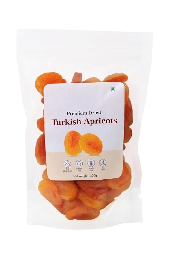 Generic Dried Premium Turkish Apricots Vegan Sun Dried Apricots | Gluten Free &amp Sodium Free | Add in your Healthy Recipes -200 gm