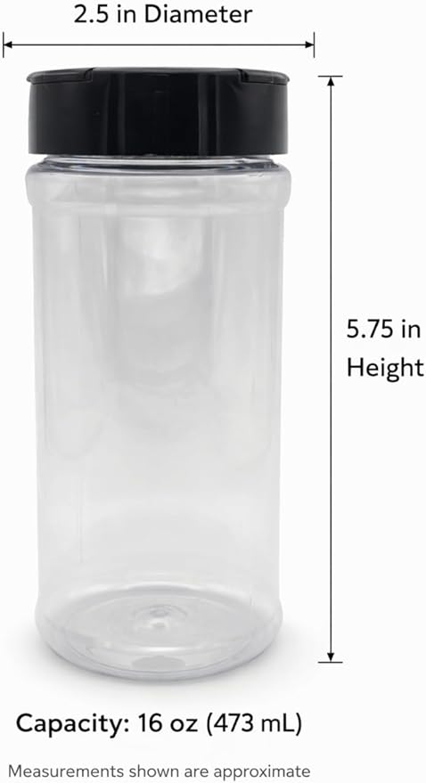 BBQ Seasoning Shaker Bottles Set – 3 Empty 16 oz Plastic Jars with Dual Flip Lids Cooking Twine &amp Nylon Grill Pins for Bacon Wrapped – Refillable Spice Containers for Rubs Grilling &amp Smoking