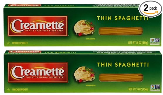 Enriched Pasta Thin Spaghetti Pasta (Pack Of 2 Boxes)16 oz.
