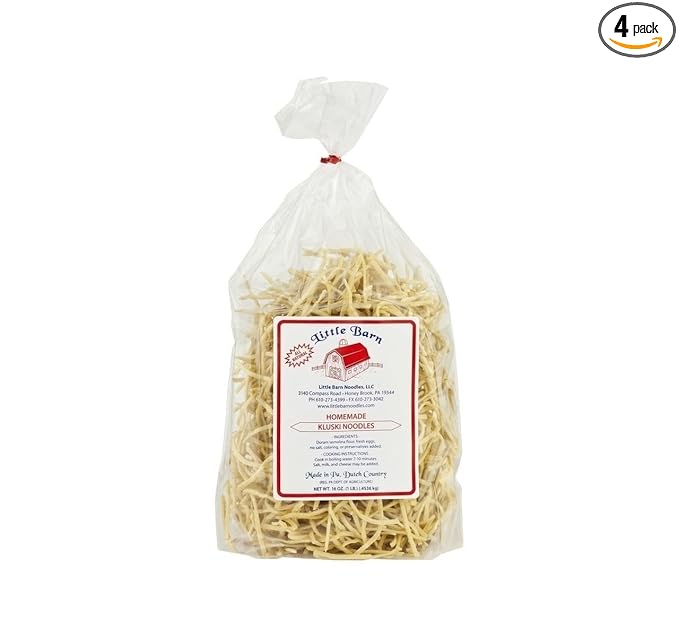 AmishTastes Little Barn Kluski Noodles Homemade Favorite Amish Food 16 Oz. (Pack of 4)