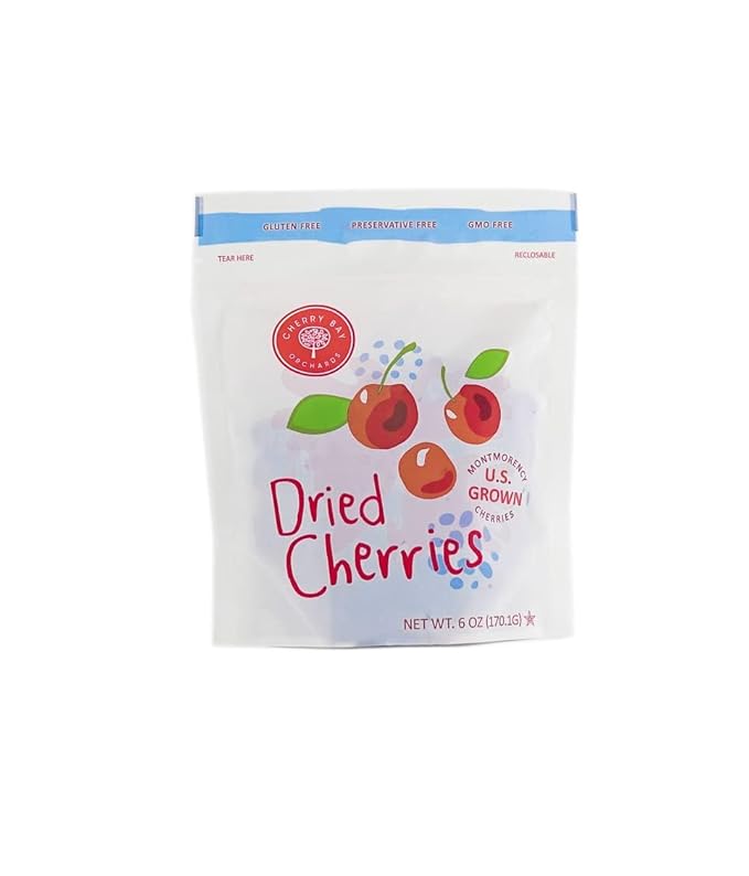 Cherry Bay Orchards - Dried Montmorency Tart Cherries (Pack of 12 – 6oz Bags) - 100% Domestic Natural Kosher Certified Gluten-Free and GMO Free - Packed in a Resealable Pouch