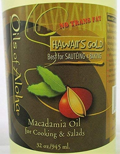 Hawaii’s Gold Macadamia Oil Cooking and Salad Oil 100% Pure (32 Oz 945 ml.)