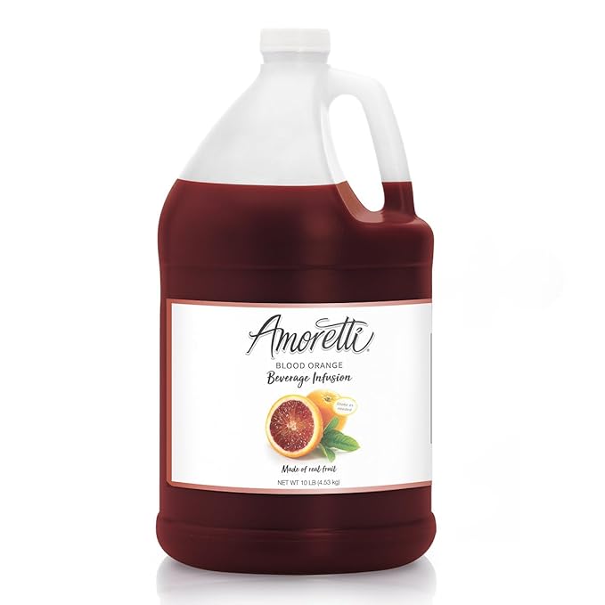 Amoretti - Blood Orange Beverage Infusion Drink Mix &amp Water Enhancer with Pump for Flavoring Cocktails Waters Teas and other Beverages 94 Servings Per Bottle (750 ml) Preservative Free
