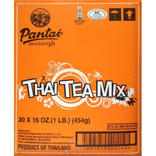 Pantai Thai Iced Tea Mix Traditional Restaurant Style 16 oz | Case of 30 Pack Food Service