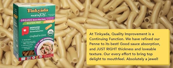 Tinkyada Organic Gluten-Free Brown Rice Pasta Variety Pack 8 Pack – Elbow Spaghetti Lasagne &amp Penne – Certified Organic Wheat-Free Made from Brown Rice