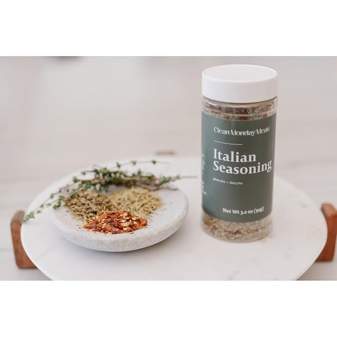 Clean Monday Meals Italian Seasoning Mix | Gluten Free Dairy Free Non-GMO | Herb Blend for Pasta Sauces Roasts &amp Meal Prep | Aromatic Clean Label Spice Mix | 12 oz